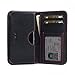 Produktbild PDAir Blackberry Motion Leder Brieftasche Folio Handy Hülle (Rote Nähte), Echtleder Brieftasche Hülle, Klapphülle Flip Hülle Etui, Luxus Prämie Kreditkarte Brieftasche Hülle für Blackberry Motion