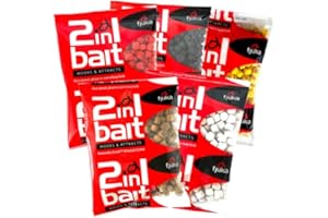 Fjuka 'FATBOYS' 2IN1 Bait 10MM 5-Pack - Rojo, Blanco, Amarillo, Negro & Natural