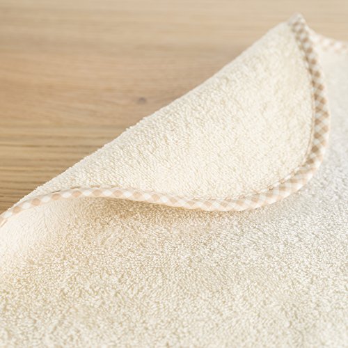 2er Set Riesen Baby-Lätzchen mit Druckknopf / 30×46 cm/ Schadstoffgeprüft nach Öko-Tex Standard 100 / Frottee – 100 % Baumwolle – Natur Braun - 2