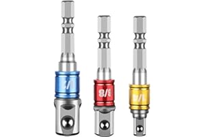 Aiweijia Impact Grade Socket Adapter Set,Bit Adapter Socket Wrench Adapter Set 1/4" 3/8" 1/2" Drive for Nut Drivers Impact Hole Saws Spade Bits Conversion Accessory