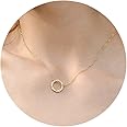 Ldurian Dainty Circle Karma Choker Necklace 14K Real Gold Plated Delicate Circle Necklace for Women