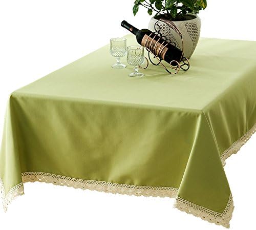 R.LANG Solid Color Heavy Weight Fabric Tablecloth Oval 60 x 84-inch(152cm x 213cm) Spillproof Jacquard Tablecloth Light Green