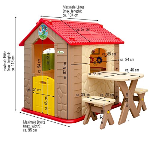 LittleTom childrens Playhouse incl 1 table 2 benches for boys and girls small plastic House for indoors and outdoors Brown Beige reviews LittleTom childrens Playhouse incl 1 table 2 benches for boys and girls small plastic House for indoors and outdoors Brown Beige