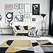 Produktbild The Rug House Rio moderner Teppich mit Einem einzigartiger, abstrakt gestaltetmuster für das Wohnzimmer in ockergelb-Grauschwarz 120cm x 170cm