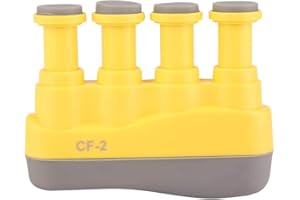 Dilwe Esercitatore Dita,Bambini Adulti Regolabili Guitar Piano Zither Esercitatore Tensione per Dita Hand Grip Trainer Strengthener Practice Tool(Giallo)