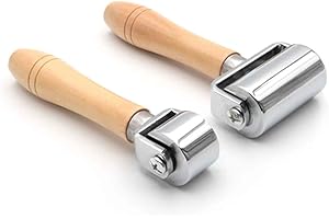 ALLADAGA Lederkleber, Laminierwalze, Lederpresse, Kantenroller, Werkzeuge für Handwerk, DIY (6 cm + 2,5 cm)
