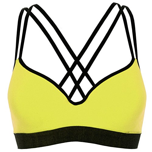 Damen Sport BH Träger T-Shirt Top Bandeau Bustier Tube Oberteil kurz 20647