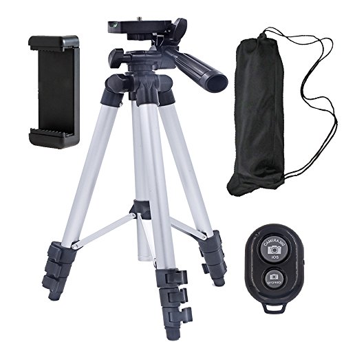 Zetong Kamera Handy Stativ Dreibein-Stativ Leichtes Stativ mit 3-Wege-Kopf bis zu 2 kg Traglast, inkl. Stativkopf und Schnellwechselplatte - Schwarz Zetong Kamera Handy Stativ Dreibein-Stativ Leichtes Stativ mit 3-Wege-Kopf bis zu 2 kg Traglast, inkl. Stativkopf und Schnellwechselplatte - Schwarz