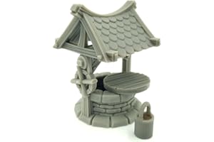 Q P QUALITY PRINTING 3D QP3D – Terreno in resina per la costruzione di pozzi – Fantasy Battle Scenery per tavolo e RPG 28-32 mm miniature Wargame Props DnD D & D, stampato e verniciabile in 3D