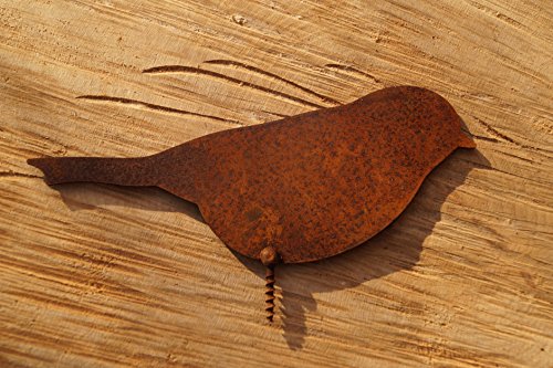 Edelrost Vögel mit Schraube zum Eindrehen in Holz 4 Vögel Metall - 6