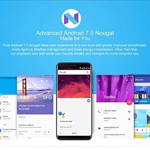 Ulefone MIX2 5,7 Pollici HD+ 18:9 4G Smartphone, Android 7.0 MTK6737H Quad Core 1.3GHz, 2GB RAM 16GB ROM, Dual Fotocamera Posteriore, Fingerprint ID, Dual SIM, 3380mAh Batteria, Nero