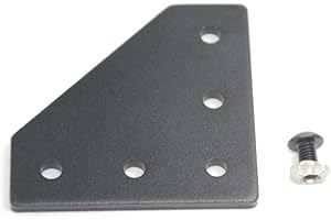 Iverntech 8 piastre di collegamento angolari a forma di L con 40 dadi M5 T + 40 viti M5 + 1 chiave inglese per profilo estrusione standard in alluminio con fessura da 6 mm 2020…