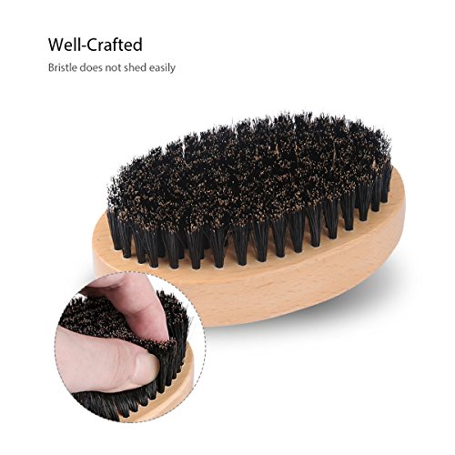 Bartbürste, Bart Kamm, Xpreen Kamm aus Sandelholz, Taschenkamm Zweiseitige Bürste mit Verschhiedenen Densitäten, Antistatisch Handgemachter Grüner Sandelholz-Kamm für Bart, Haar, Schnurrbart - 6