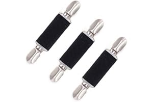 MJartoria 3PCS Fit Dress Cinch Clips Set, Scarf Clip, Retro Cardigan Collar Clips, Shirt Clip, Dresss Clips Back Cinch, Shawl Clip Sweater Clips, Coat Chain Clips for Women Black