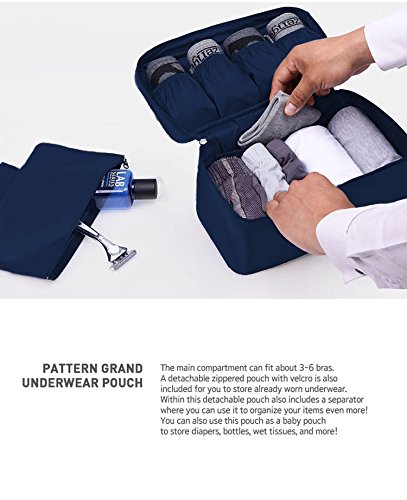 WOSON Multifunktional Unterwäsche BH Aufbewahrungstasche Wasserdichte Sockentasche Faltbare Bra Tasche Reisetasche Beutel (Dunkel Blau) - 5