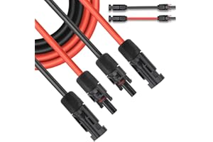 Gohytal Solarkabel Verlängerung 1m, 6mm² Solarpanel Adapterkabel Solarstecker Solarkabel-Verlängerungskabel Solaranlage Photovoltaik Solarkabel Wasserdicht für Stecker Solarzellen Photovoltaik Montage