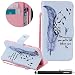 Produktbild HUDDU Vögel Rosa Tasche Leder Schutzhülle für iPhone 8 Hülle Flip Handyhülle Slim Wallet Case Cover Ultra Dünn Ledertasche im Bookstyle mit Kartenfach Magnetverschluss Stand Wrist Strap Notebook Brieftasche Etui Handytaschen für iPhone 8 Klapphülle Mädchen Kinder Niedlich