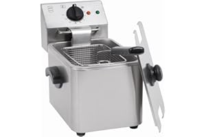 ‎METRO PROFESSIONAL METRO Professional Elektrische Fritteuse GDF3004, Edelstahl Fritteuse, 4 L, 2500 W, schnelle Erhitzung, mit Deckel, Sicherheitsthermostat, Kaltzone, rutschfeste Füße