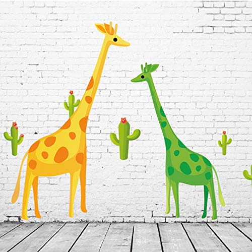 Preisvergleich Produktbild qweasdzx Abnehmbare Schlafzimmer Wohnzimmer Kinder Kindergarten Cartoon Giraffe wandaufkleber 50 cm * 70 cm