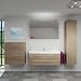Produktbild Badmöbel Set City 101 V5 Eiche hell, Badezimmermöbel, Waschtisch 120cm, Beleuchtung Spiegelschrank:mit 2 x 5W LED-Strahler +50.-EUR