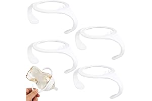 IUIIAII 4 Pcs Baby Bottle Holder Set, Portability Handles for Bottles Baby Feeding Nursing Bottle Holders Accessory for Wide Neck Glass Feeding Bottles for Newborns