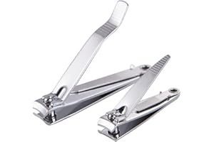 FINMRYS Nail Clipper Heavy Duty Stainless Steel Toe Finger Nail Clippers Cutter for Men Women 2 Pieces