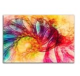 bilder für abstrakte kunst Urheberrecht Paul Sinus Art 100x70cm Abstrakt047_Leinwandbild - verrücktes, buntes Leben - Abstrakte Kunst Kunstdruck auf Leinwand zeitloses Wohnambiente TOP moderne Wandgestaltung