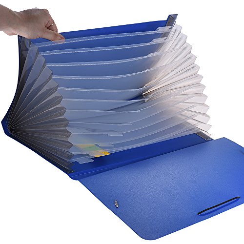 Carpeta expandible aibecy  tama  o A4 Legal Carta  13 bolsillos  para clasificar  organizar  cubierta para documentos de Impuestos  factura declaraciones  informes  pruebas  color verde  color azul