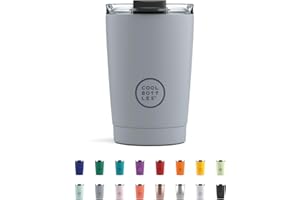 Cool Bottles - Tumbler - Bicchiere Termico in Acciaio Inossidabile - 330 ml - Pastel Grey - Tazza da Caffè - Coperchio Ermetico - Bevande Fredde 10 ore e Calde 5 ore - Finitura Antimacchia