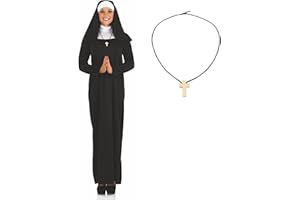 Fun Shack Disfraz de monja para mujer, disfraz de monja, disfraz de monja para mujer, accesorios de disfraz de monja