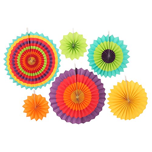 Ohuhu® Deko-Fächer, farbenfrohen Papierfächer, bunt Papier Fächer, Papier Fächer Deko, Paper Fan für Hause, Party, Hochzeit, Geburtstag - 7