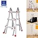Produktbild Qulista Multifunktions-Teleskopleiter faltbar und leicht aus Aluminium 3 Schritt bis 330 cm Treppenleiter, belastbar bis 150 Kg Mehrzweckleiter Ladder 108 x 55 cm