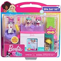 Barbie Doll With A Toy Pup And Dog In A Wheelchair, Plus Pet Accessories - HTK37 BarbiePedia