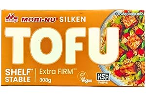 ‎MORI-NU Mori-Nu Seidentofu – Extra fester Tofu aus Sojabohnen – vielseitig einsetzbar – 12 x 349 g