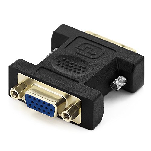 deleyCON PREMIUM VGA zu DVI-I Adapter – VGA Buchse zu DVI-I Stecker – vergoldete Steckkontakte – für Monitor, PC, Beamer, Grafikkarte – Schwarz - 2