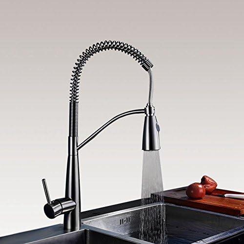 Full Copper Pull-out Style Cold and Hot Mixing Water Wash Faucet Home Hotel Kitchen Basin Sink Tap 2 Effluent Mode
