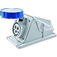 GEWISS 90° ANGLED SURFACE-WALL MOUNTING SOCKET-OUTLET - IP67-2P+E 32A 200-250V 50/60HZ - BLUE - 6H - SCREW WIRING GW62511