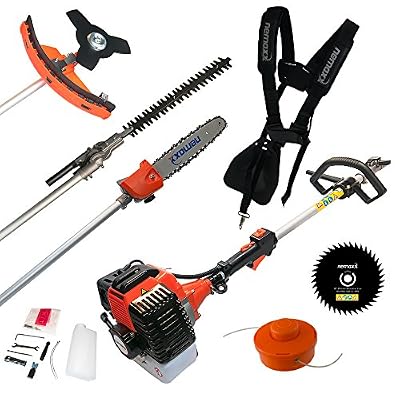Nemaxx MT62 5en1 Outil de jardin débroussailleuse - multitool moteur puissant à deux temps avec 52ccm - Avec certificat TÜV - accessoires pour débroussailleuse, coupe-herbes, taille-haie, scie à chaîne et scie circulaire