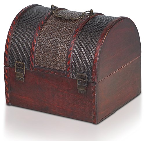 Piraten-Schatztruhe von Thunderdog – Holztruhe braun – Handarbeit Vintage mit und ohne Schloss verschiedene Größen – das ideale Geschenk unsere Schatzkiste (Paris L) - 3