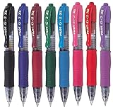 Pilot G2 Pixie Color Varios Pack Pilot G2 Pixie Pluma De Rollerball 0.7mm Puntas Punta 0.39mm Ancho De Línea Mini Tinta De Gel Retráctil 207 (1 De Cada Color - Negro Rojo Azul Verde Púrpura / Violeta Rosa Azul Claro Rojo Oscuro - 8 Rotuladores)