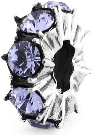 Swarovski Ring 925 Solid Sterling Silver Charm Bead, OHM is Compatible with Other european bracelets