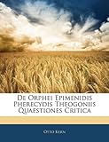Image de de Orphei Epimenidis Pherecydis Theogoniis Quaestiones