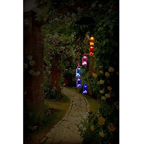 Ownuzz Leichte Wind Chimes Solar Light Campanula Wanddekoration Außenleuchten LED-Leuchten solarbetrieben - 4