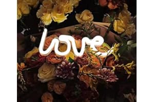 TICLEP Love Neon Sign - USB/Battery Operated LED Signs Neon Lights for Bedroom Wall Decor | Neon Light Up Sign for Birthday Wedding Party Christmas Room Decorations (Cold White)