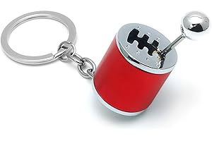 Osilly Gearbox Keychain, Six Speed Manual Transmission Stick Shift Keyring, Auto Part Creative Fidget Toy, Car Shifter Gear Keyfob Automotive Key Chain Ring, Car Accessories (Red)