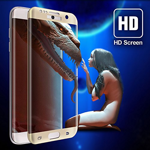 S7 Edge Protectores de Pantalla  Arbalest   Protector Pantalla Cristal Templado Curvo Marco para Samsung Galaxy S7 Edge Oro