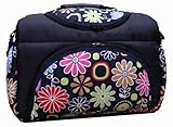 TP-22 Wickeltasche PIA von Baby-Joy XXXL Übergröße Schwarz Lila Pink Kugel Windeltasche Pflegetasche Babytasche Tragetasche