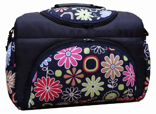 TP-22 Wickeltasche PIA von Baby-Joy XXXL Übergröße Schwarz Lila Pink Kugel Windeltasche Pflegetasche Babytasche Tragetasche