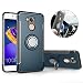 Produktbild Huawei Honor 6C Pro Hülle ,Honor 6C Pro Handyhülle mit Ring Kickstand - Mosoris Premium Silikon Shell mit 360 Grad Drehbarer Ständer und Handyhalterung Auto Magnet Ring , Dual Layer Stoßfest Rüstung Schutzhülle Bumper Tasche Case Cover für Huawei Honor 6C Pro , Dunkelblau