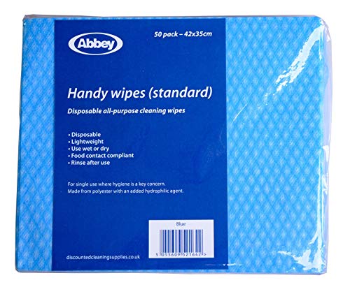 Discounted Cleaning Supplies Desechable J Paños Paquete de 50 - Azul, 44 x 36 cm